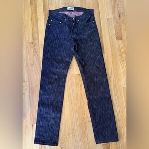 NAKED & FAMOUS DENIM WEIRD GUY 15TH ANNIVERSARY DENIM INDIGO X RED/WHITE